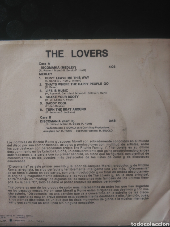 Discos de vinilo: Discomania the lovers vinilo - Foto 2