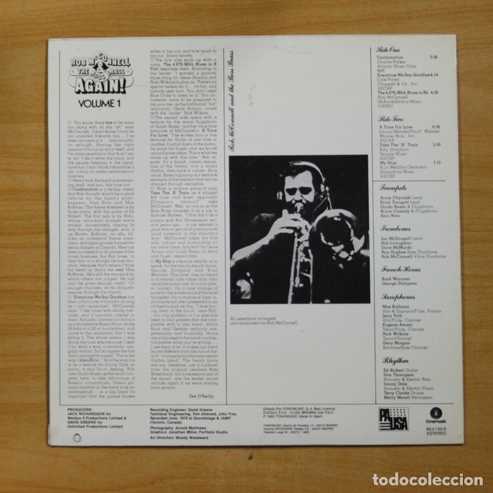 Discos de vinilo: ROB MCCONNELL & THE BOSS BRASS - AGAIN VOLUME 1 - LP - Foto 2