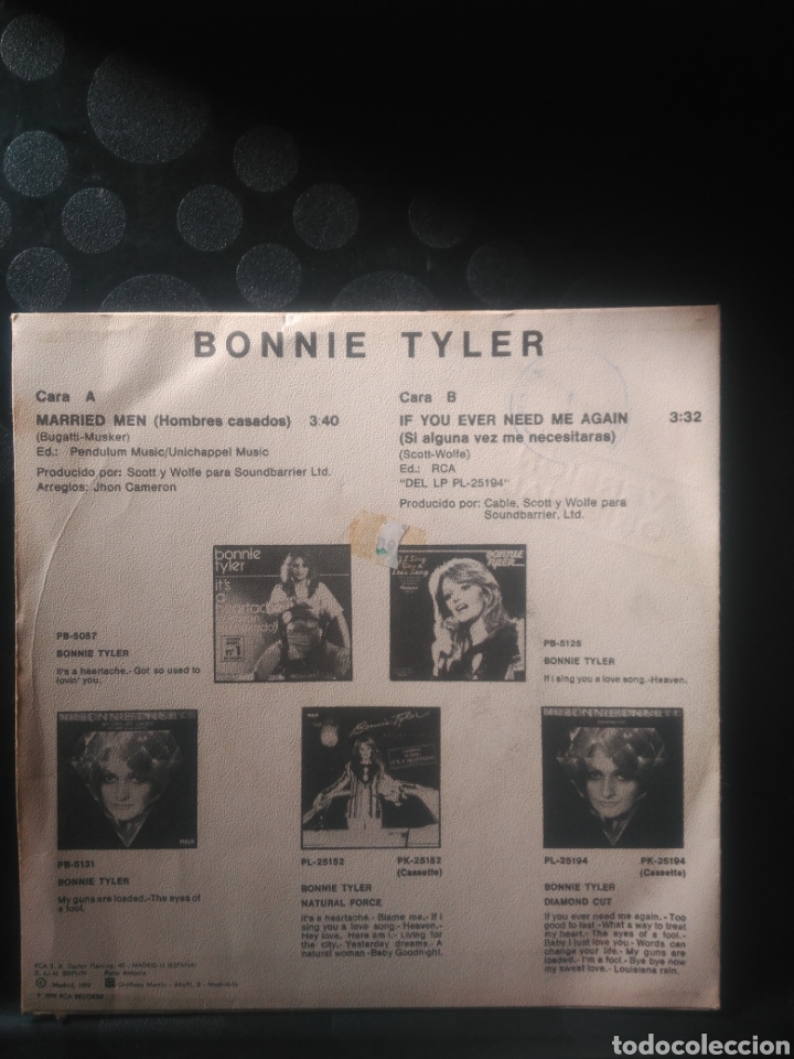 Discos de vinilo: Bonnie Tyler, married men - Foto 2