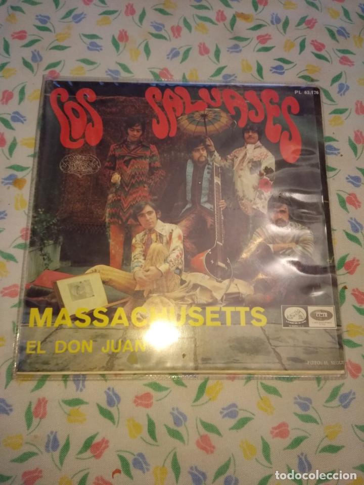 Discos de vinilo: SG LOS SALVAJES : MASSACHUSETS + EL DON JUAN - Foto 1