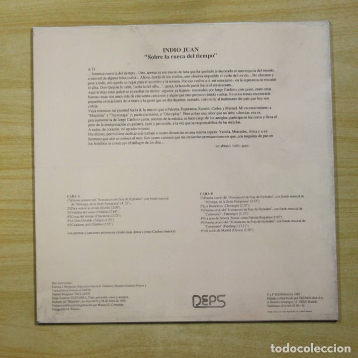Discos de vinilo: INDIO JUAN - SOBRE LA RUECA DEL TIEMPO - LP - Foto 2