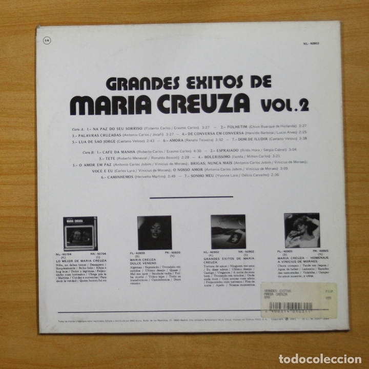 Discos de vinilo: MARIA CREUZA - GRANDES EXITOS VOL 2 - LP - Foto 2