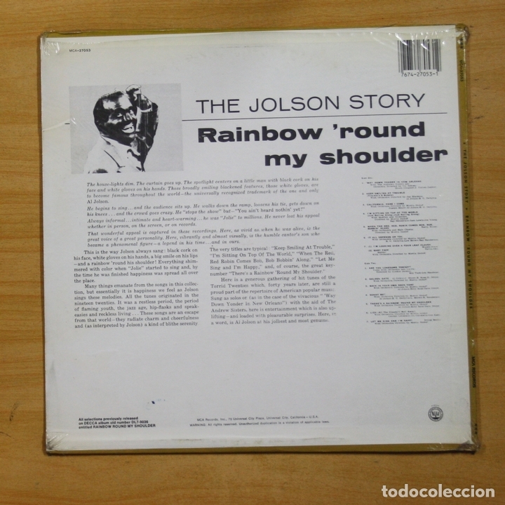 Discos de vinilo: AL JOLSON - RAINBOW ROUND MY SHOULDER - LP - Foto 2