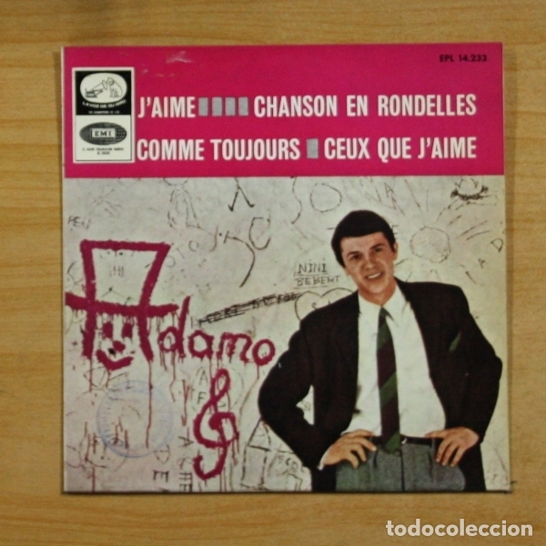 Discos de vinilo: ADAMO - J&acute;AIME + 3 - EP - Foto 1