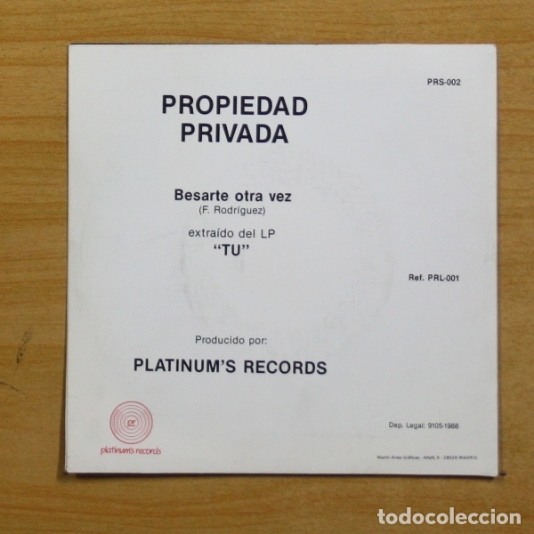 Discos de vinilo: PROPIEDAD PRIVADA - BESARTE OTRA VEZ - SINGLE - Foto 2