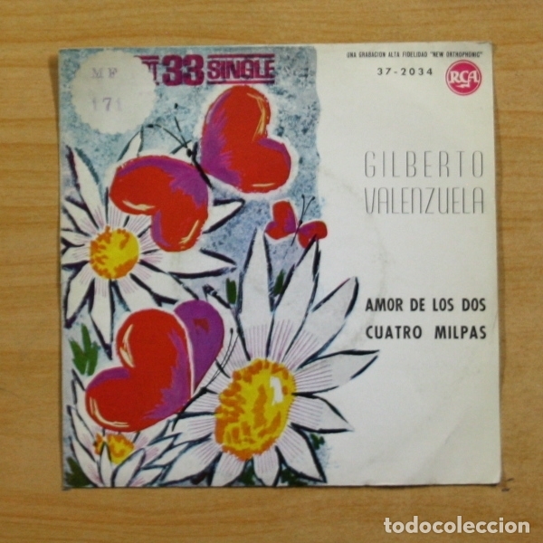 Discos de vinilo: GILBERTO VALENZUELA - AMOR DE LOS DOS - SINGLE - Foto 1