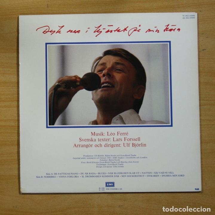 Discos de vinilo: SVEN BERTIL TAUBE - SJUNGER LEO FERRE - LP - Foto 2