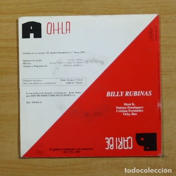 Discos de vinilo: BILLY RUBINAS - OH LA - PROMO - SINGLE - Foto 2