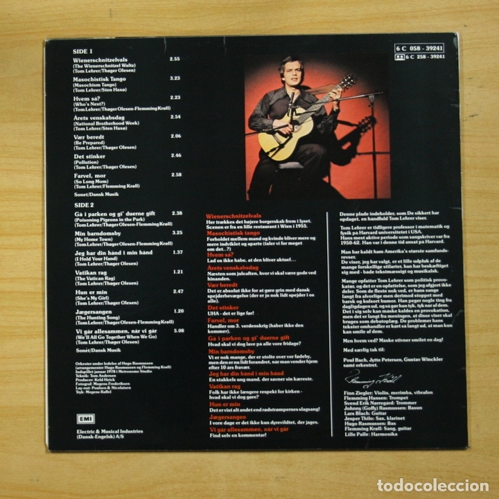 Discos de vinilo: FLEMMING KROLL - TOM LEHRER - LP - Foto 2