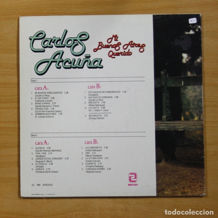 Discos de vinilo: CARLOS ACUҁ - MI BUENOS AIRES QUERIDO - 2 LP - Foto 2