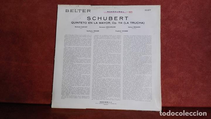 Discos de vinilo: FRANZ SHUBERT: QUINTETO EN LA, LA TRUCHA - Foto 2