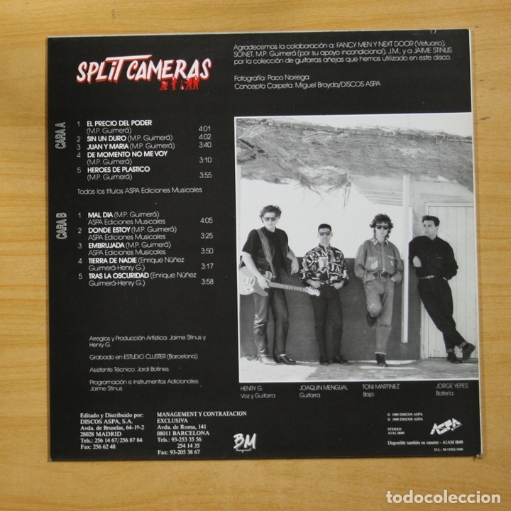 Discos de vinilo: SPLIT CAMERAS - EL PRECIO DEL PODER - LP - Foto 2