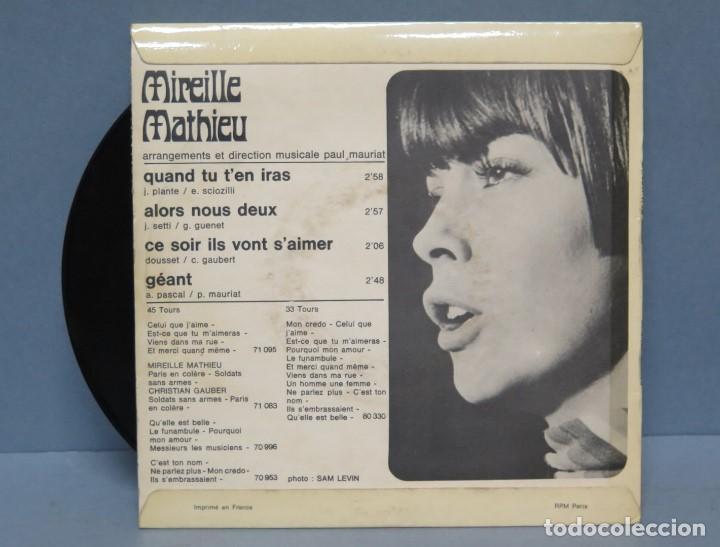 Discos de vinilo: EP. Mireille Mathieu. Quand Tu T&acute;En Iras - Foto 2
