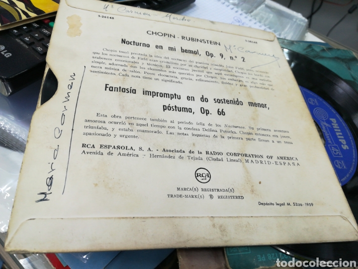 Discos de vinilo: Rubinstein interpreta chopin single espa&ntilde;a 1959 - Foto 2