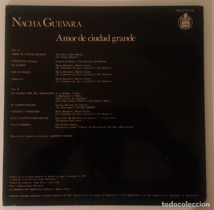 Discos de vinilo: Nacha Guevara - Amor De Ciudad Grande - Foto 3