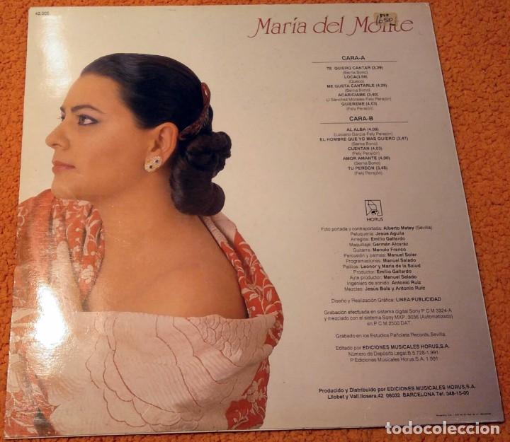 Discos de vinilo: Vinilo LP: Mar&iacute;a del Monte - Al Alba - Foto 4