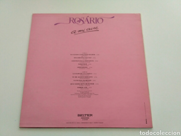 Discos de vinilo: Rosario - A mi aire (LP) - Foto 2