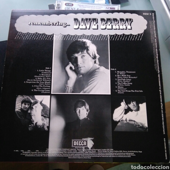 Discos de vinilo: Dave Berry - Remembering... Dave Berry (Decca, UK, 2976) - Foto 2