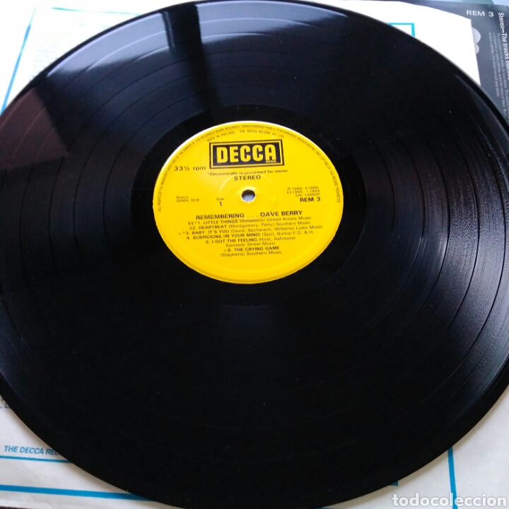 Discos de vinilo: Dave Berry - Remembering... Dave Berry (Decca, UK, 2976) - Foto 3