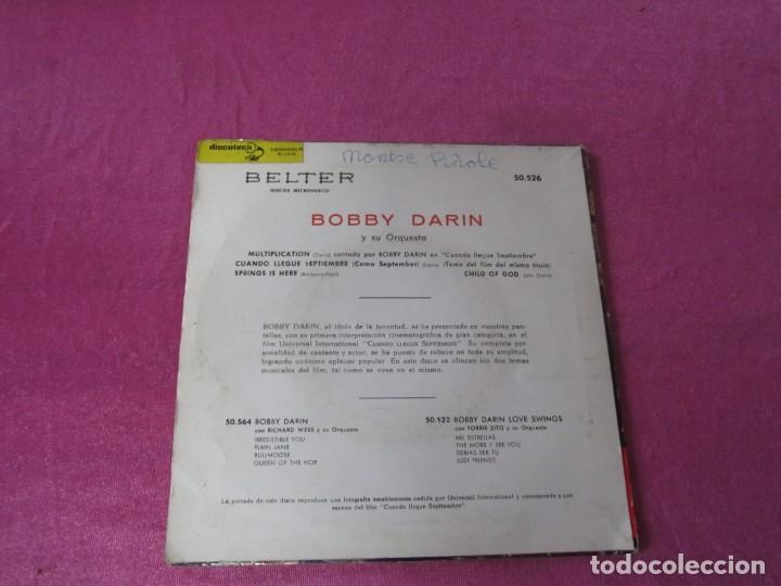 Discos de vinilo: BOBBY DARIN / CUANDO LLEGUE SEPTIEMBRE SINGLE - Foto 3