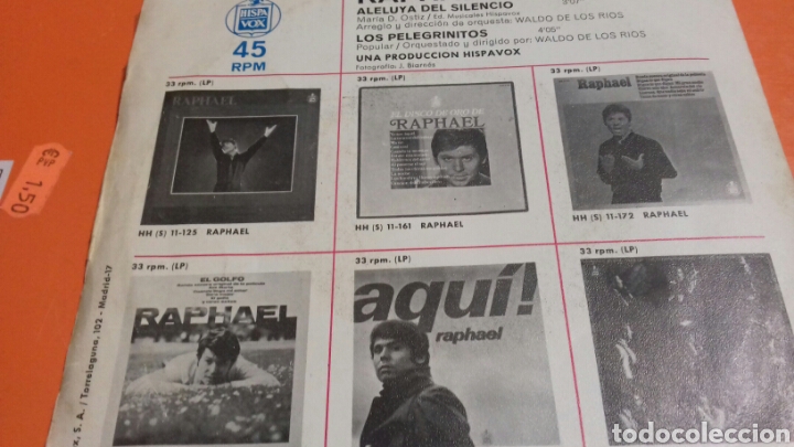 Discos de vinilo: ALELUYA DEL SILENCIO RAPHAEL - Foto 2