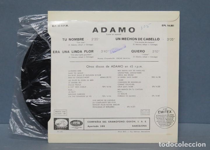 Discos de vinilo: EP. ADAMO. TU NOMBRE +3 - Foto 2