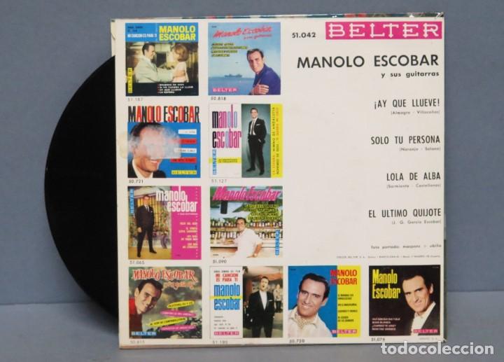 Discos de vinilo: EP. MANOLO ESCOBAR. AY QUE LLUEVE +3 - Foto 2