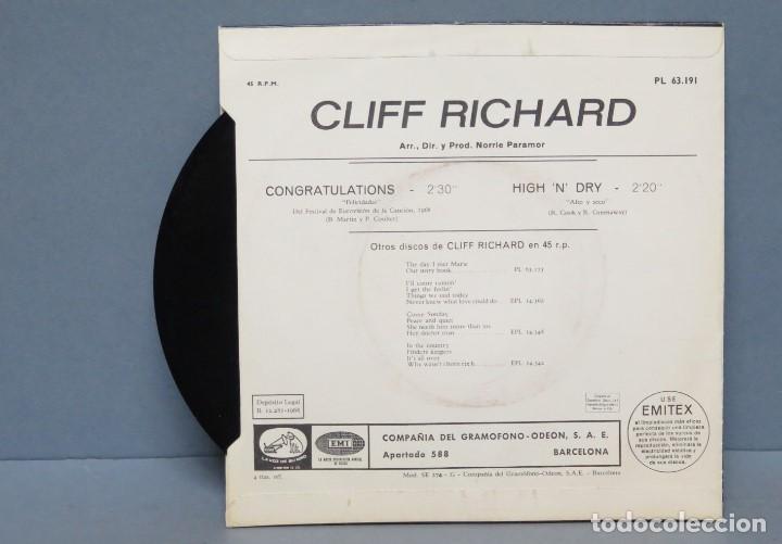 Discos de vinilo: SINGLE. CLIFF RICHARD. CONGRATULATIONS - Foto 2