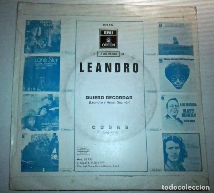 Discos de vinilo: LEANDRO - QUIERO RECORDAR - - Foto 2