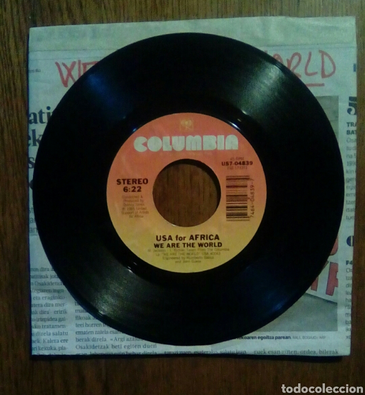 Discos de vinil: Usa for Africa, we are the world, Columbia, 1985.