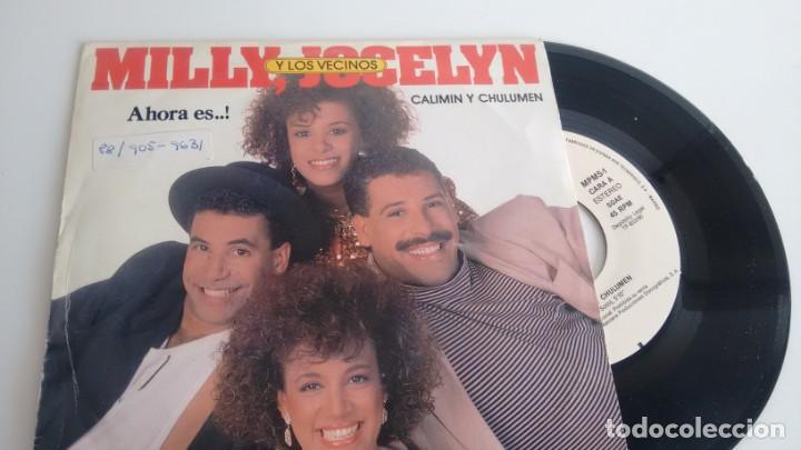 Disques de vinyle: SINGLE (VINILO) DE  MILLY,JOCELYN Y LOS VECINOS A&Ntilde;OS 90