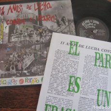 Discos de vinilo: LA POLLA RECORDS, POTATO, HERTZAINAK, ´11 AÑOS DE LUCHA CONTRA EL PARO` 1993 OIHUKA.. Lote 145719118