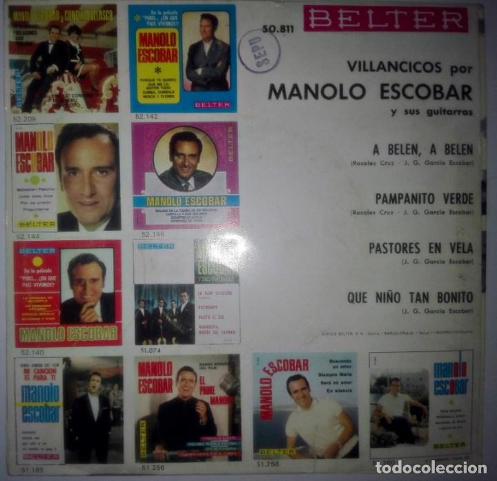 Discos de vinilo: MANOLO ESCOBAR - VILLANCICOS - - Foto 2