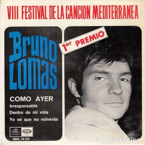 Discos de vinilo: BRUNO LOMAS - COMO AYER - EP RARO DE VINILO - Foto 1