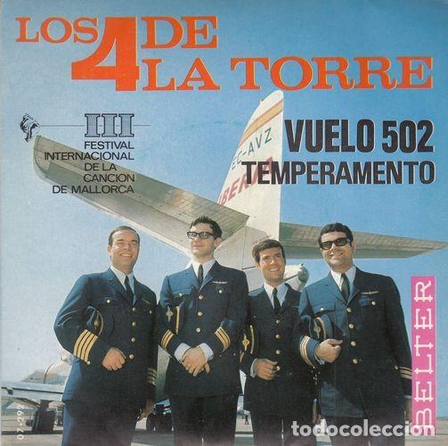 Discos de vinilo: LOS 4 DE LA TORRE - VUELO 502 - SINGLE DE VINILO - Foto 1