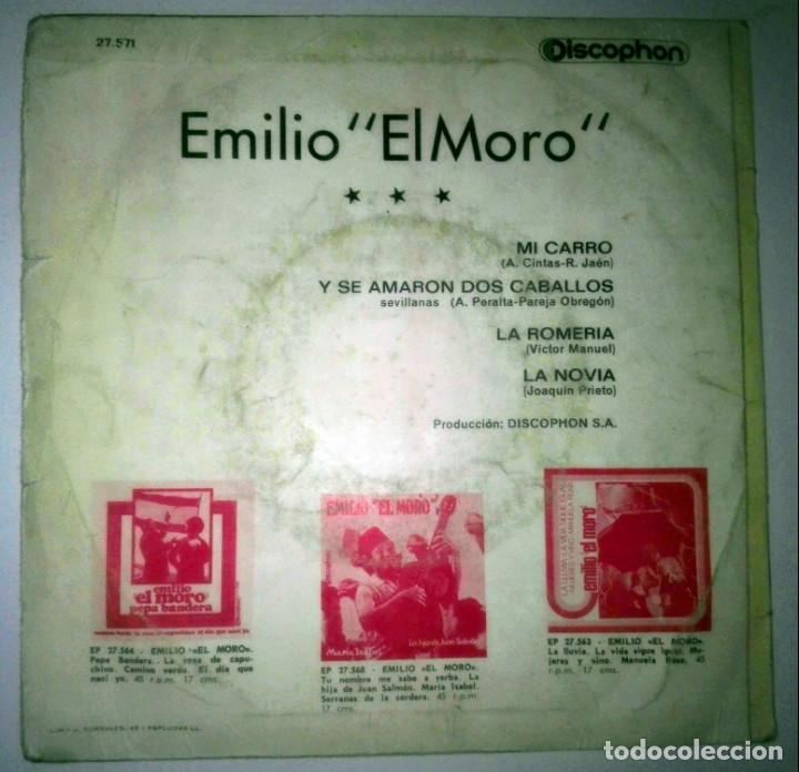 Discos de vinilo: EMILIO EL MORO - MI CARRO- - Foto 2