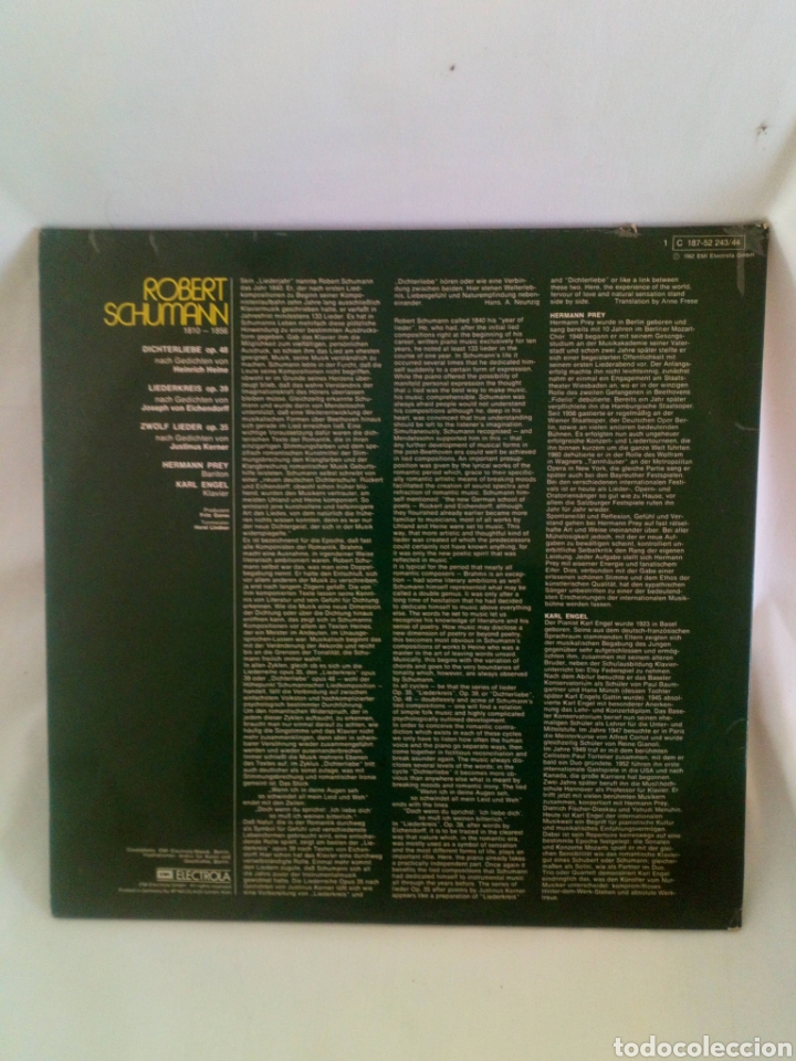 Discos de vinilo: Robert Schumann. 2 LP. Edici&oacute;n alemana 1962 - Foto 2