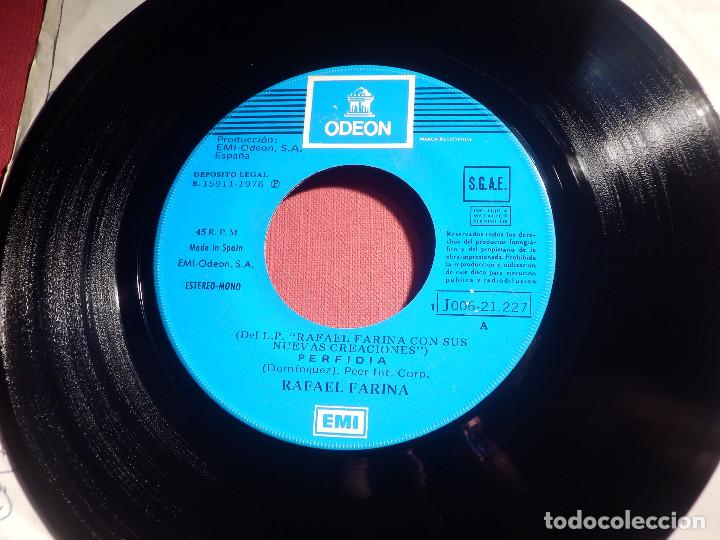 Discos de vinilo: DISCO VINILO - SINGLE - RAFAEL FARINA - PERFIDIA - LA PALOMA - ODEON 1976 - Foto 1