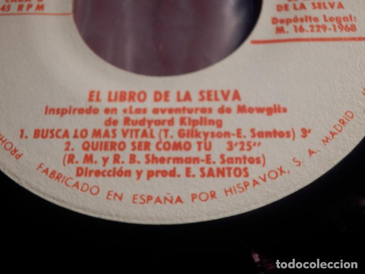 Discos de vinilo: DISCO VINILO - SINGLE - DISNEYLAND - EL LIBRO DE LA SELVA - HISPAVOX 1968 - Foto 3