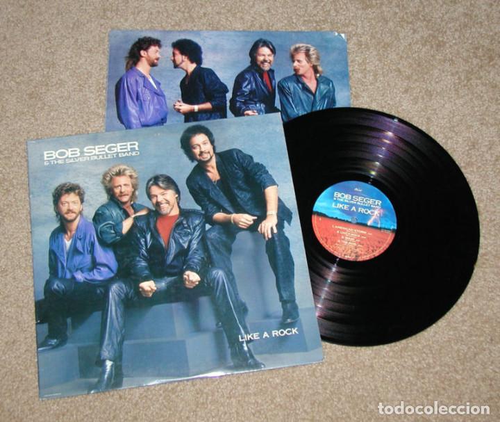 Discos de vinilo: BOB SEGER - like a rock !! RARA COMPLETA 1&ordf; ORG EDT USA + ENCARTE , TODO IMPECABLe !!