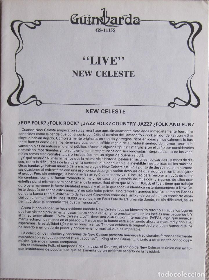 Discos de vinilo: NEW CELESTE: LIVE. MAGN&Iacute;FICO FOLK ESCOC&Eacute;S - Foto 3