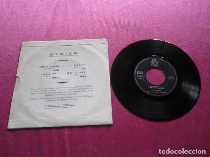 Discos de vinilo: MYRIAM - TOROS Y MANOLAS - EL CHUPE EP - Foto 2