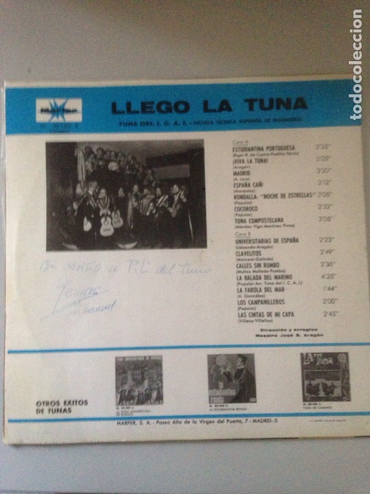 Discos de vinilo: LLEGO LA TUNA - Foto 2