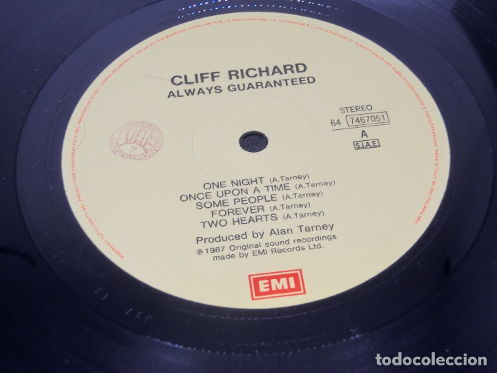 Discos de vinilo: LP - CLIFF RICHARD - ALWAYS GUARANTEED - 1987 - Foto 6