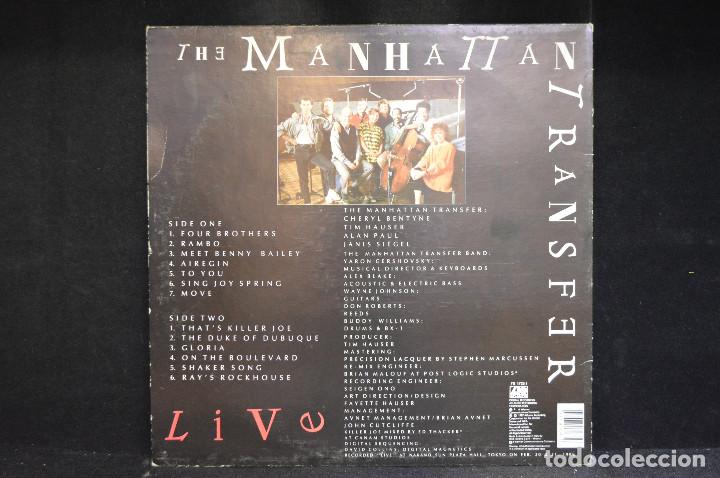 Discos de vinilo: MANHATTAN TRANSFER - LIVE - LP - Foto 2