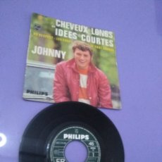 Discos de vinilo: GENIAL EP. JOHNNY HALLYDAY.CHEVEUX LONGS ET IDEES COURTES/DU RESPECT+2. FRANCIA. PHILIPS. 437,228 BE