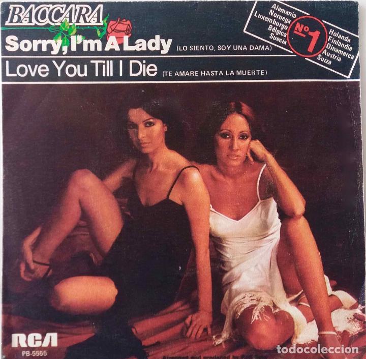 Discos de vinilo: BACCARA. SORRY, IM A LADY. SINGLE ESPA&Ntilde;A - Foto 1