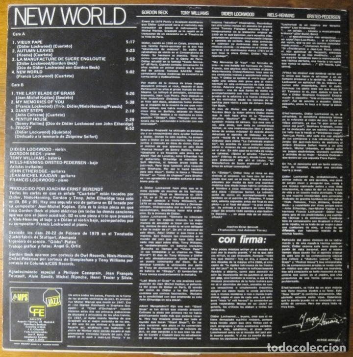 Discos de vinilo: Didier Lockwood New World Lp - Foto 2