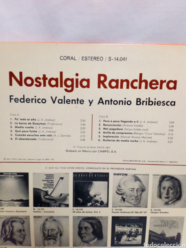 Discos de vinilo: Nostalgia Ranchera LP - Foto 2