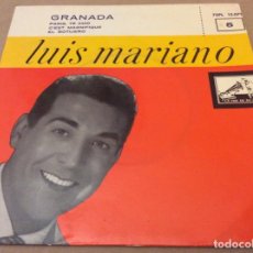 Discos de vinilo: LUIS MARIANO. GRANADA / PARIS, TE AMO / C'EST MAGNIFIQUE / EL BOTIJERO - LA VOZ DE SU AMO.. Lote 147789658